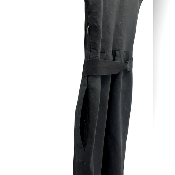 Boden Fleur Embroidered Crochet Linen Dress Black Belted US 2R Wedding Guest - Picture 4 of 8